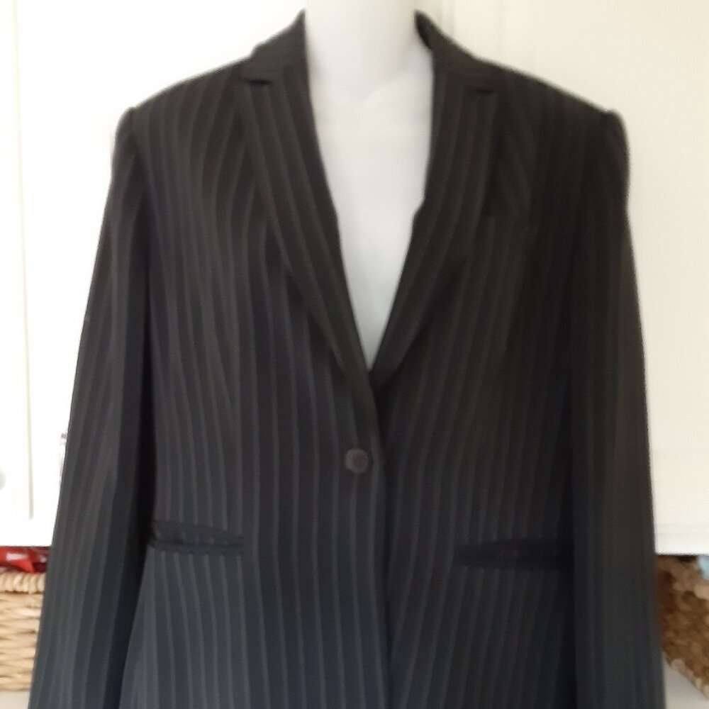 Jones of New York Navy Blue Pin Striped Suit Jacket